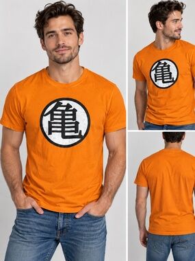 Dragon Ball Z Goku Kanji Symbol Orange Graphic T-Shirt XL Anime Licensed Tee